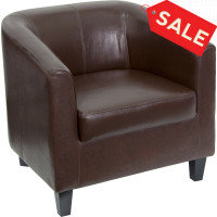 Flash Furniture Brown Leather Office Guest Chair / Reception Chair [BT-873-BN-GG]